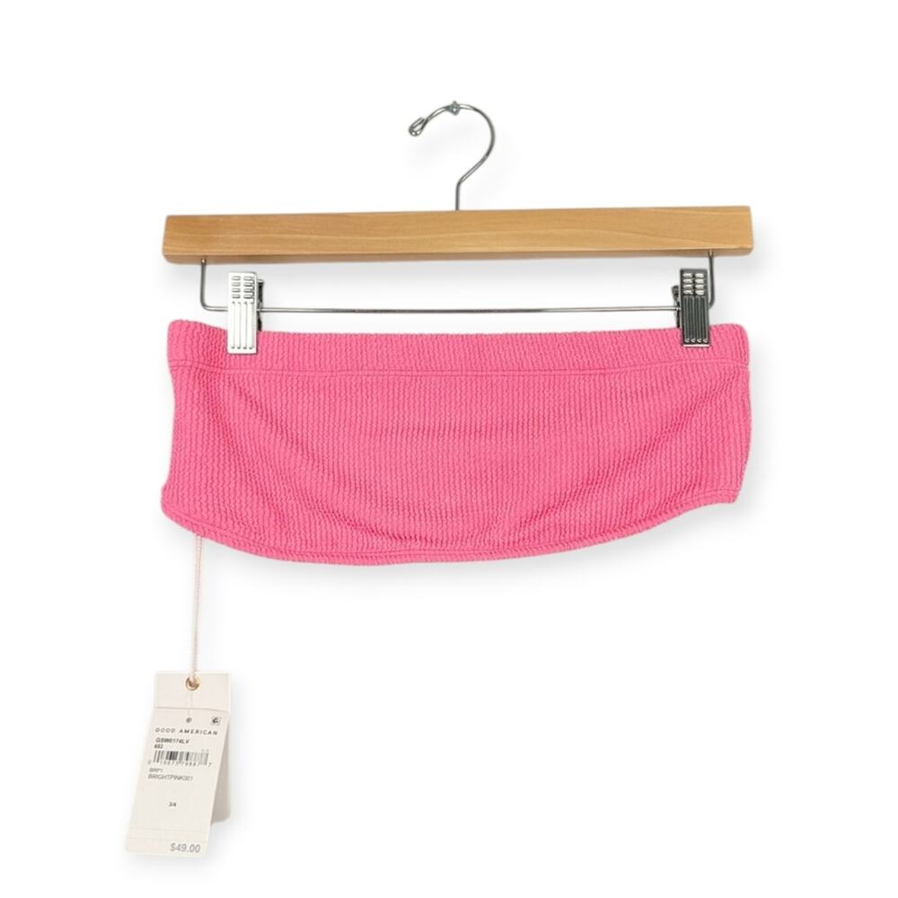 NWT Good American Bright Pink Better Band Top Size L/XL